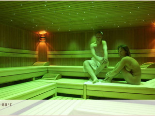 Amateur women in sauna