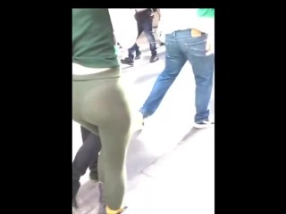 Teen green leggings see through