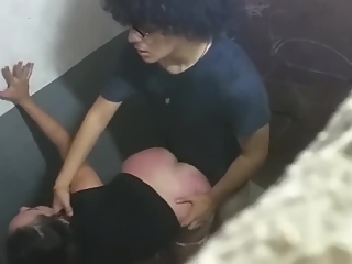 Fuck and smacks ass in toilet