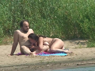 Couple fucking by the river shore