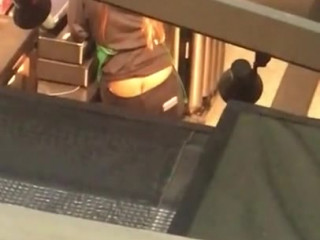 Store worker butt crack