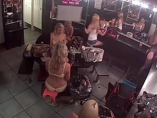 Hot strippers babes in their change room