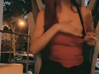 Flashing tits and pussy