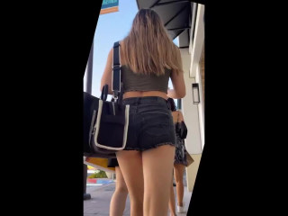 Teen in jeans shorts upshorts