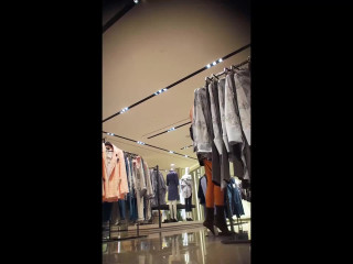 Clothes store workers upskirt