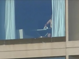 Spying hotel room window