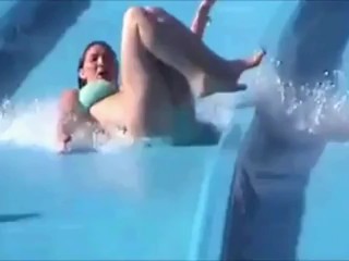 Water slide exposed big tits