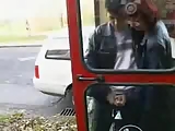 Hand job in phone booth