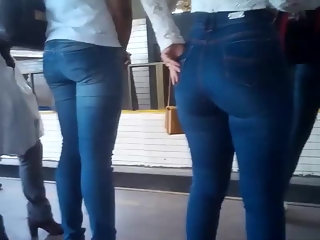 Brazilian girl big booty in thigh jeans
