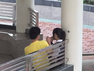 Asian college students caught fucking in school