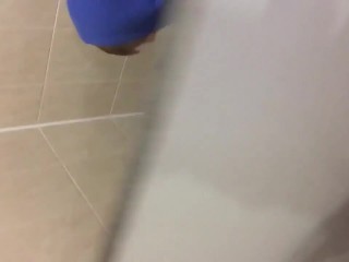 Public bathroom busted blowjob