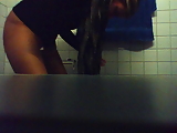 Blonde Peeing in Bathroom