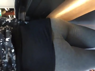 Nice ass girl in gray leggings