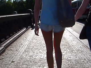 Girl walking the bridge