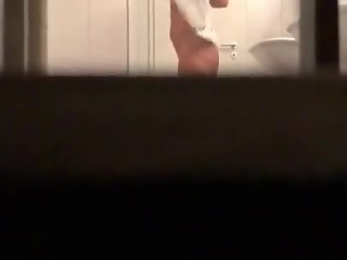 Caught cleaning in bathroom