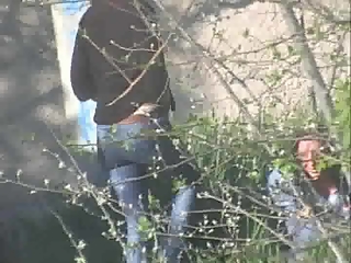 Two women spied pissing outdoors