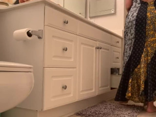 Step Sister Caught in Bathroom