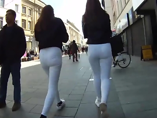 Teens in white tight pants