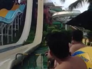 Asian water slide tits exposed