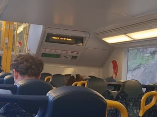 Flashing boobs in the train