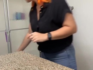 Redhead in the bathroom