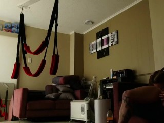 Kinky couple fuck in the living room