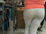 Beautifull ass in white see through leggins