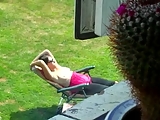 Spy neighbour in topless