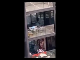 Horny couple fucking in balcony