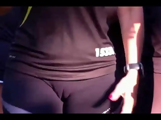 Big tight shorts cameltoe