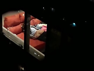 Neighbor in red couch is horny