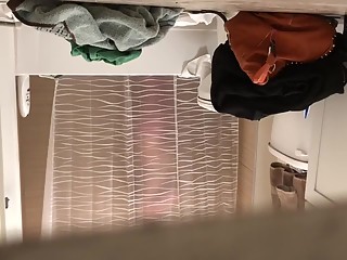 Under the door spy on shower