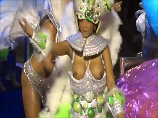 Hot Brazilian girls in carnival costumes
