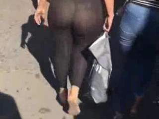 Big ass transparent leggings
