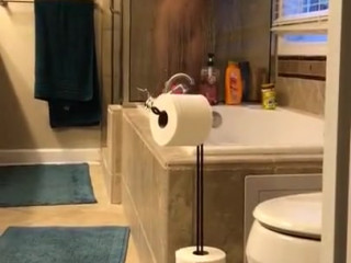 Wife shaves armpits in shower