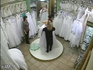 Brides caught trying dresses