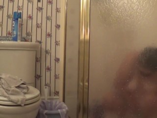 Fat wife masturbates in shower