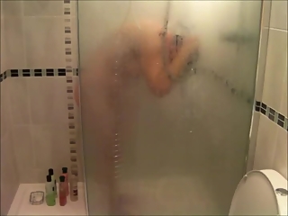 Hard dick guy films his wife in shower