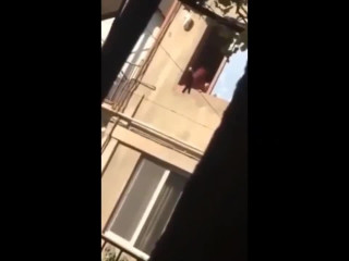 Redhead cheater fucked by the window