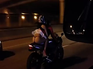 Exposed thong and ass in highway