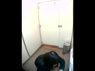 Asian pissing in wired toilet
