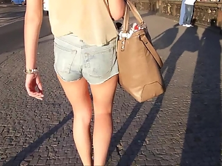 Pretty girl in sexy shorts