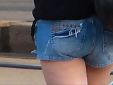 Ass in jeans short