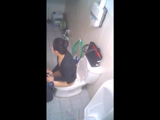 Public restroom spy on women peeing