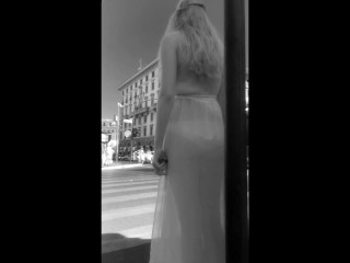 Infrared on chick in dress