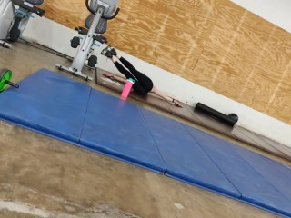 Gym exercising babe yoga pants