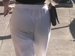 See-through Pants with White Thong