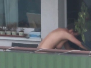 Neighbor naked in the balcony