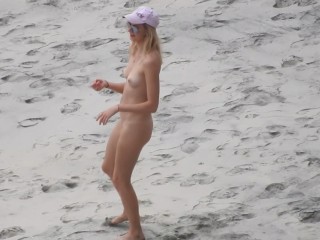 Nudist woman slim body