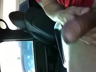 Guy masturbates in car